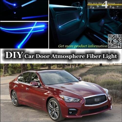 For Infiniti Q50 V37 interior Ambient Light Tuning Atmosphere Fiber Optic Band Lights Inside Door Panel illumination Tuning