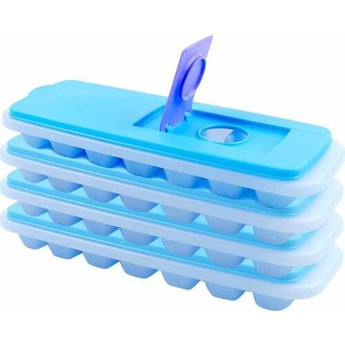 Ice Mold Stackable Ice Cube Tray DIY Plastic Drinks Mould with Lid Kitchen Bakeware Utensil Kitchen Bar Ice Cube Making Tool