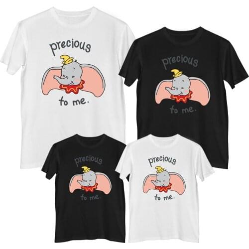 Disney Dumbo T shirt Comfortable Breathable 100% cotton Fashion Womens t-shirts Clothes girl mother and daughter clothes Tops