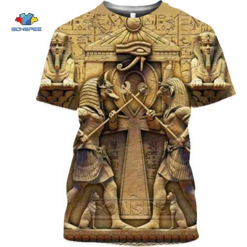 SONSPEE 3D T Shirt Printed Ancient Egyptian Men/women Vintage Streetwear T-shirt Youth Retro Egypt Tshirt Summer Top Clothes