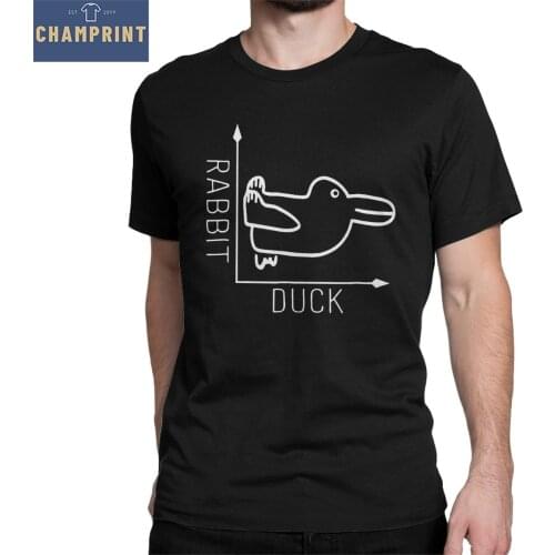Leisure Wittgenstein Brain Teaser Rabbit Duck Philosopher T-Shirt Men Pure Cotton T Shirt Short Sleeve Tees Gift Idea Clothing