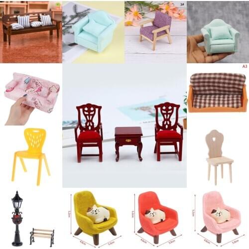Hot Sale Chair Pillow Stool Sofa For Couch Bed Dollhouse Street Light Lamp Furniture Toys Doll House Decoration Accessories