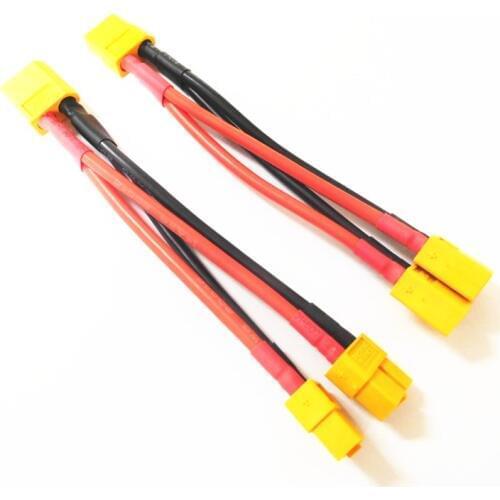 XT60 Parallel Deans T Plug Series Harness Battery Connector Cable Dual Extension Y Splitter Silicone Wire