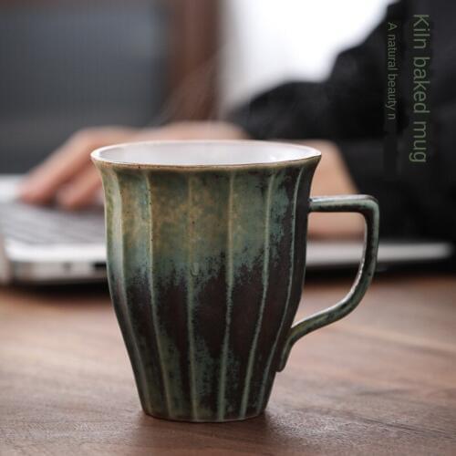 Kiln Baked Ceramic Mug Nordic Fresh Mouth Cup Ins Wind Cup Simple Creative Office Household Cup Travel Mug Coffee Cute Cup
