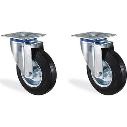 Wedge Flanged Sheet Cant Over Filling Rubber Bushing Rotary Wheel 125 mm x 2 Pcs