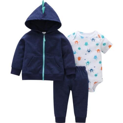 Top Baby Clothes Set 3pcs Girl Clothing 100% Cotton Baby Girls Boy Sets For Newborns Children Set Babies Hooded Long Sleeve