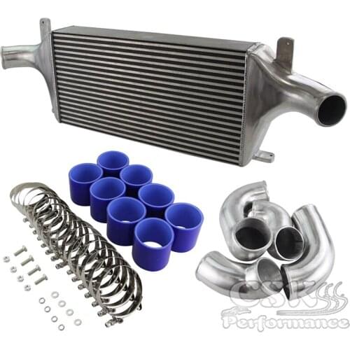 FMIC Front Mount Intercooler + Pipe Kit For Skyline R33 R34 GTR RB26DETT Blue / Black/ Red