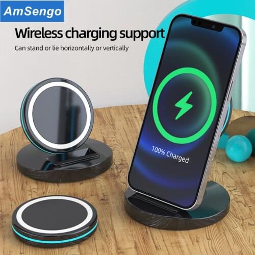 15W fast detachable multifunctional magnetic mobile phone wireless charging pad For iPhone 12Pro portable mag safe charger stand