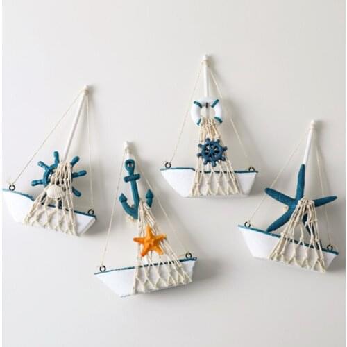 Miniature Sailboat Model 4 Piece Set Miniature Sailboat Model Decoration Wooden Miniature Sailboat Home Decoration Set