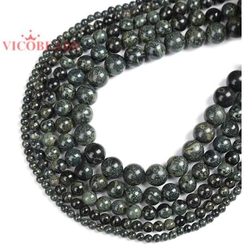Natural Stone Dark Green Malachite Round Loose Beads 15" Strand 4 6 8 10 12MM Pick Size For Jewelry Making