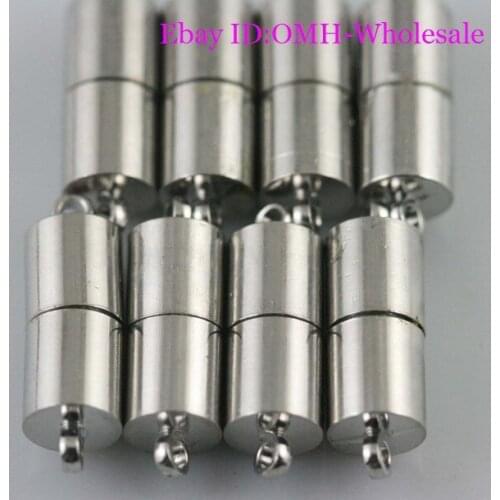 OMH wholesale Free Ship 10 Sets Silver Plated Round Ball Magnetic Clasps Charms Magnet button beads 17mm OMH27