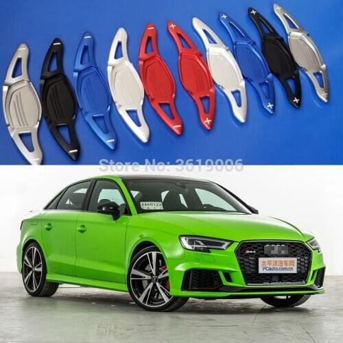 Fit For Audi RS3 2017-19 2pcs Alloy Steering Wheel DSG Paddle Extension Shifters Cover No Logo