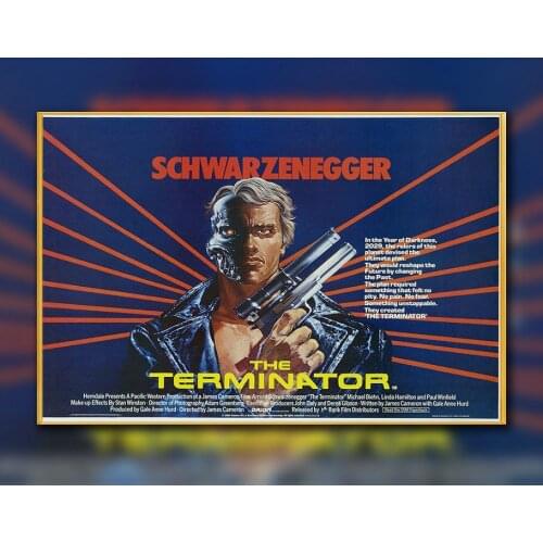 81 Custom Poster Silk Home Deco THE TERMINATOR Movie Arnold Shwarzenegger Sci Fi Horror Wall Art Christmas Gift