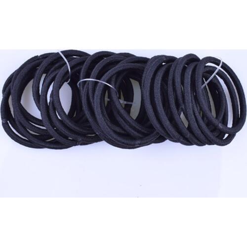 100pcs/lot Women Girls Black Color Ponytail Holder Elastic Hair Bands Hairband Girls Headband Head Rope Ties Hair Accessories
