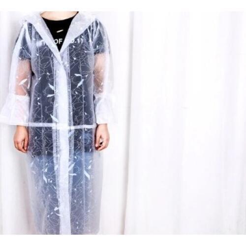 Raincoat Adult long-distance outdoor travel fashion men and women light and transparent raincoat hooded translucent polished 3