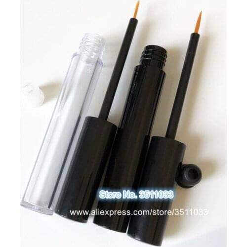 3ML Empty Clear Eyeliner Tube Black Plastic DIY Cosmetic Eyelash Glue Packing Bottle Cosmetic Eyeliner Growth Liquid Tube 50pcs