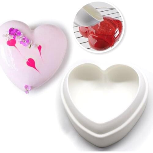 Silicone Heart Shape Silicone Molds Diamond Heart Mold Valentines Day for Baking Sponge Chiffon Mousse Dessert Cake Molds