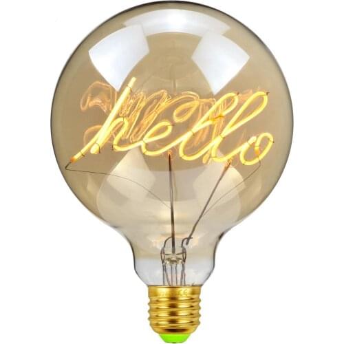 G125 LED Bulb HELLO Soft Spiral Filament Bulb 220V 4W E27 Vintage Lamp for Decoration