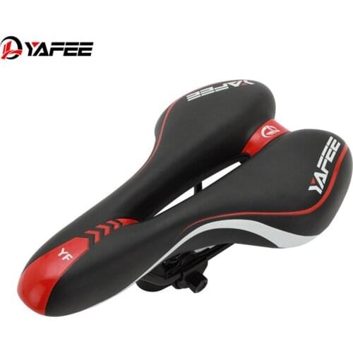 YAFEE Bicycle Saddle Soft Shock Absorbing Hollow MTB Bike Cushion Road Cycling Sponge Comfortable Bicycle Seat Bicycle Part