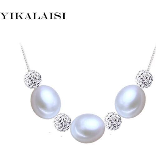 YIKALAISI 2017 Pearl Jewelry Natural Freshwater Pearls Choker Necklace Pendants 925 Sterling Silver Jewelry For Women