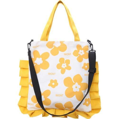 PURFAY2019 Ladies Canvas Handbag New Flowers Shoulder Canvas Bag Custom Fashion Casual Bag Shoulder Bag Messenger Crossbody Bag