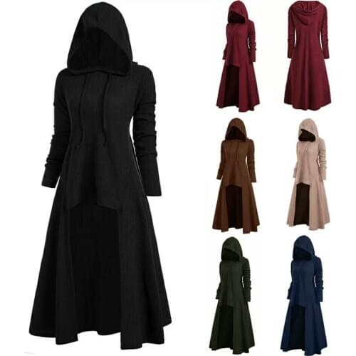 Gothic Punk Jacket Women Black Hooded Plus size Winter 2019 Coat Female Long Womens Jackets And Coats Clothing