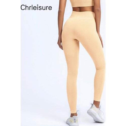 CHRLEISURE Women Sport Workout Leggings High Waist Solid Fitness Sexy Gym Leggings Exercise Hip Lifting Slim Pants For Women