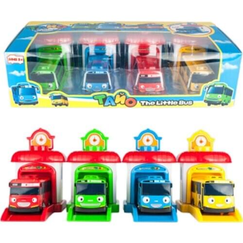 1:32 Exploded Korean Cartoon Bus Ejection Toy Car Model Children Wheels Back To The Future Car Toys for Boys