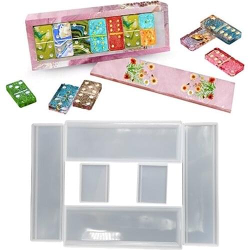 1 Set Domino Storage Box Epoxy Resin Mold DIY Crafts Casting Tools Jewelry Container Organizer Holder Silicone Mould