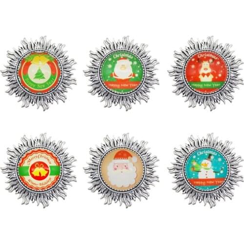 1pc Antique Silver Color Christmas Brooch Santa Claus Snowman Pattern Men Women Brooch Pin Apparel Accessory Handmade Gifts