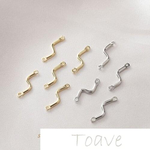 14K gold-plated copper-plated real gold S-shaped double hanging connecting rod color-preserving diy hand-made material
