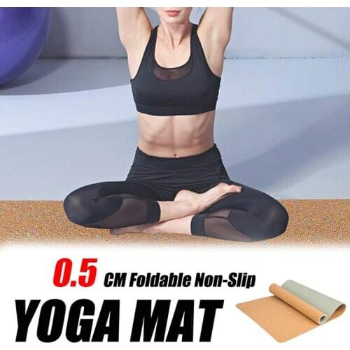 183X68cm Natural Cork TPE Yoga Mat Fitness Gym Sports Mats Pilates workout Pads Non-slip Yoga mats 5mm Absorb Sweat Odorless