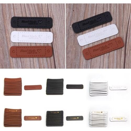 20Pcs Leather Handmade Labels Clothes Garment Hand Made Tags Jeans Bags Hat Tags JAM