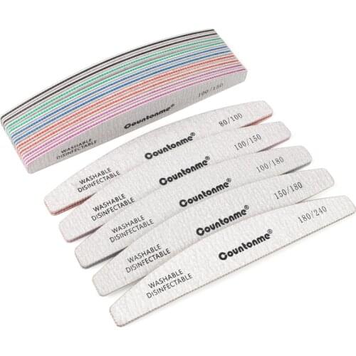 3/5/10Pcs Nail Files Double Sided Buffer 100/180 Sandpaper Professional Nail Files Trimmer Sanding Block Pedicure Manicure Tools