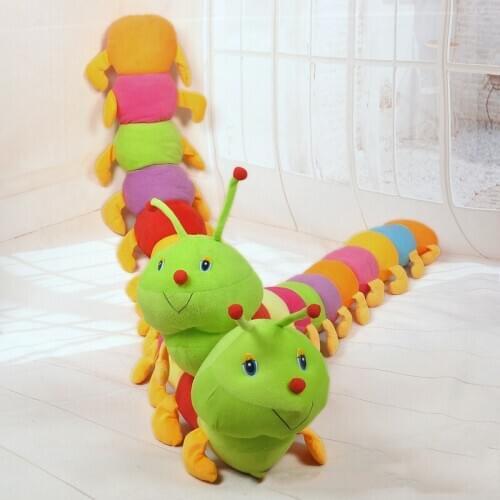 50CM Cute Colorful Caterpillar Pillow Caterpillar Worm Filled Doll Plush Toy Cushion Children Doll Birthday Gift Home Decoration
