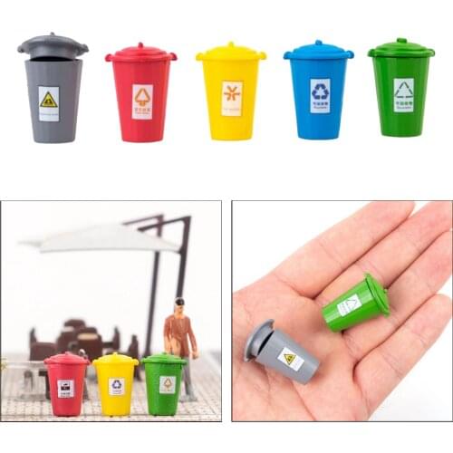 5xSmall Mini Trash Can Mini Curbside Vehicle Garbage Bin Trashcan Pen Holder