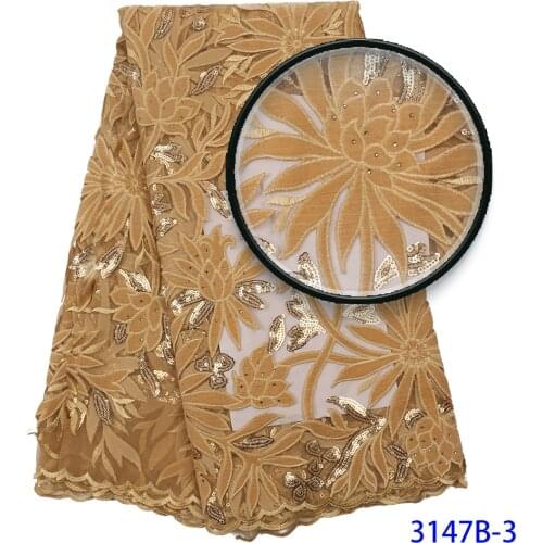 African Sequin Lace Fabric Velvet Lace Fabric With Sequins Yellow Color African French Nigerian High Quality Best Selling 2020