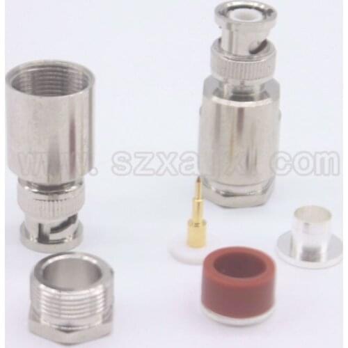 BNC male No welding crimp RF connector BNC male crimp Plug for RG8 RG213 7D-FB 50-7 LMR400 coaxial cable free shipping