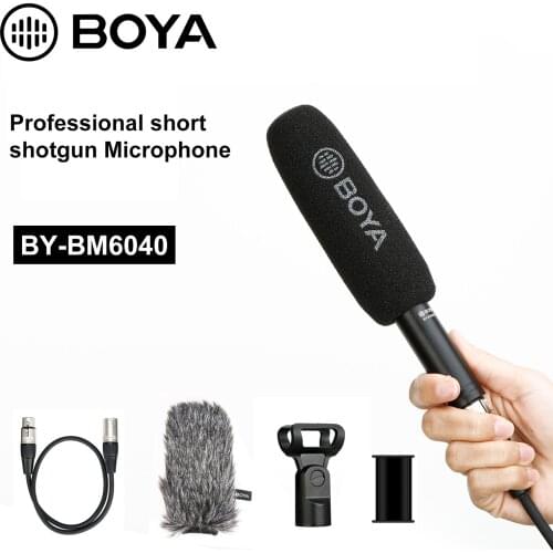 BY-BM6040 Cardioid Shotgun Microphone Captures Natural-Sounding Audio for Broadcast, TV Shoots, Location Shooting, Documentaries
