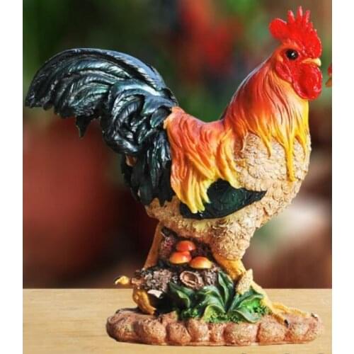 Zodiac chicken decoration resin town house home Rooster display a model zodiac hen living room decoration resin crafts