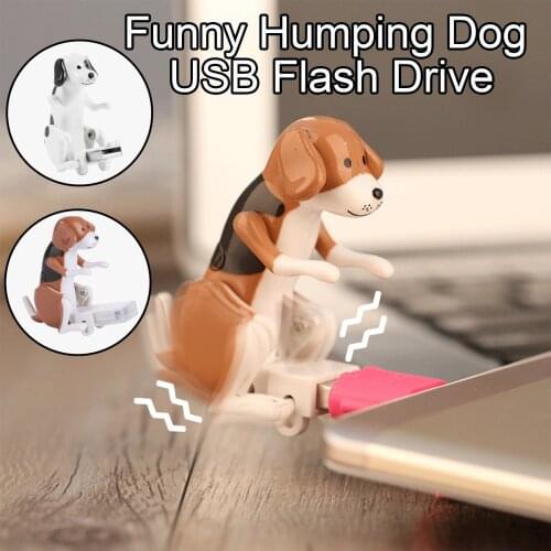 32GB/64GB Funny Humping Dog USB Flash Drive Dog Swing Buttock When Using Novelty USB 2.0 Cute Cartoon Animal USB Special Gift