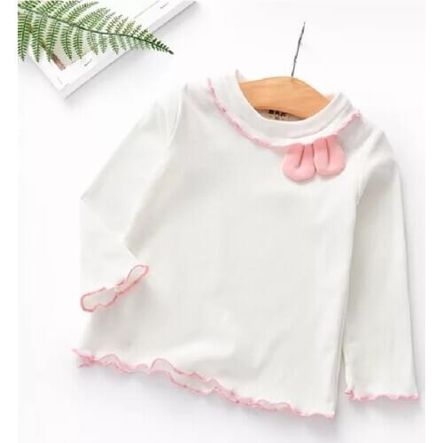 Baby Girl Long Sleeve Tops Fashion Cotton Spring 2020 New Childrens Top Lovely Rabbit Ear T-Shirt