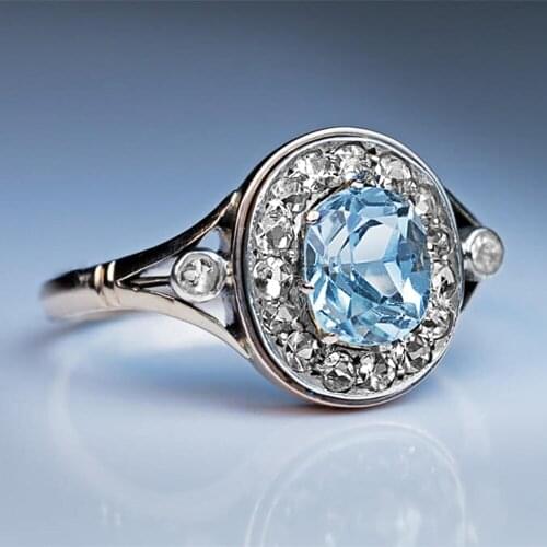 Huitan Dazzling Cubic Zircon Oval Shape Women Rings Elegant Female Wedding Anniversary Gift Ring High Quality Fashion Jewelry