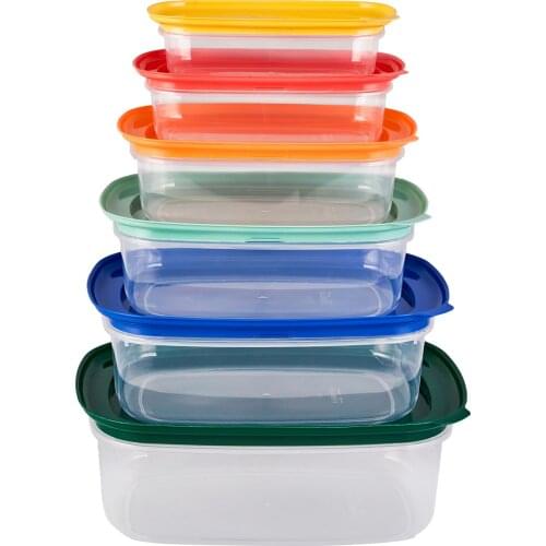 Karaca Vicks 6 Pcs Storage Box ight Food Storage Containers BPA Free Lunch Fruit Salad Box Set freezer Microwavable