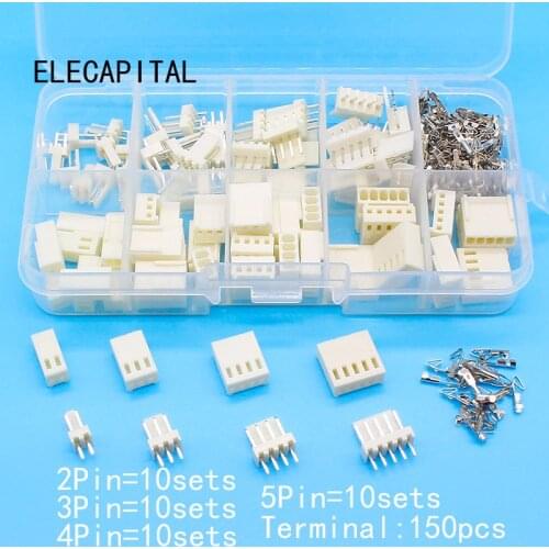 KF2510 Kits 40 sets Kit in box 2p 3p 4p 5 pin 2.54mm Pitch Terminal / Housing / Pin Header Connectors Adaptor