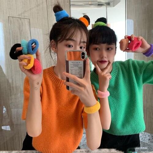 Lystrfac 12pcs/bag Women Rubber Bands Scrunchies High Elastic Hair Bands For Girls Hair Tie Ponytail Holder Hair Accessories