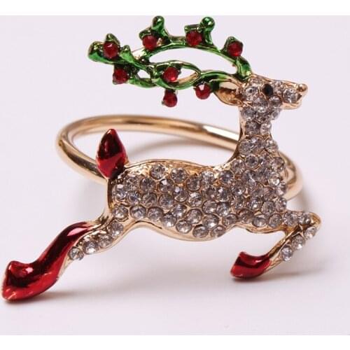 Metal Christmas color diamond fawn series napkin ring table top decoration for cocktail party wedding banquet holiday party
