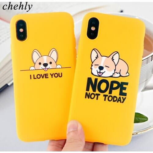 Cute corgi Phone Case for iPhone 6s 7 8 11 Plus Pro X XS Max XR Animal Cases Soft Silicone Fitted Cell Phone Accessories Covers