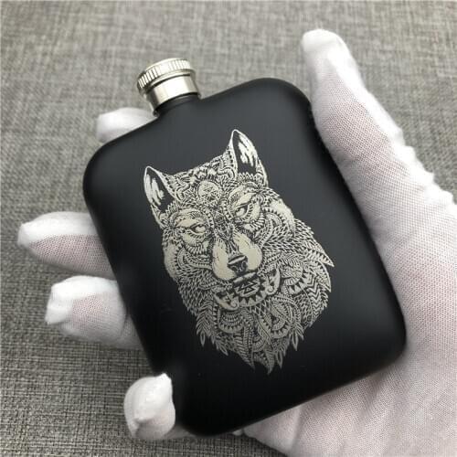 Can Customized 304 Stainless Steel Hip Flask 6 OZ 170ML Food Grade Portable Flask For Alcohol Vodka Whisky Outdoors Drinkwares