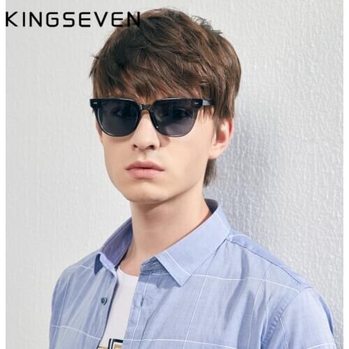 KINGSEVEN 2019 Polarized Square Sunglasses Men Women Zebra Wooden Frame Mirror Flat Lens Driving UV400 Eyewear